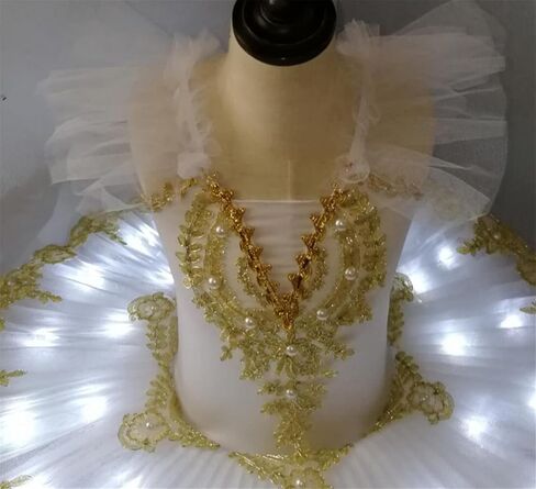 Otmyigo LED LED Ballet Tutu Swan Lake Costume 2022 Girls Ballerina Dress Ballet Dress Dance Stage in Kuwait