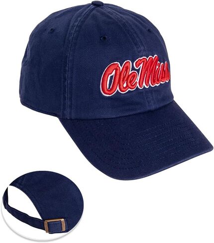 Desert Cactus Ole Miss University of Mississippi Baseball Hat Rebels U of M Brimmed Embroirderd Hats Cap Adjustable Cloth Strap Adult (Style D1) Blue in Saudi Arabia