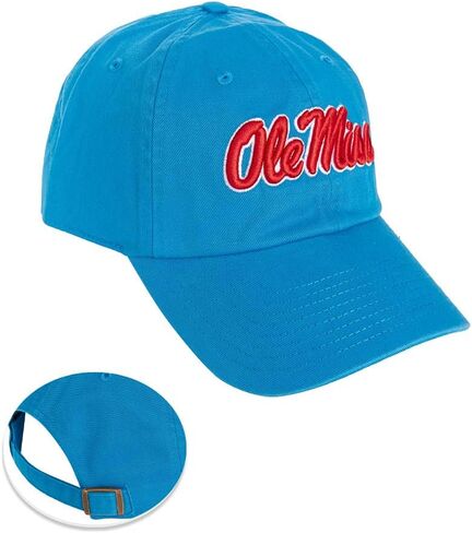 Desert Cactus Ole Miss University of Mississippi Baseball Hat Rebels U of M Brimmed Embroirderd Hats Cap Adjustable Cloth Strap Adult (Style D1) Blue in Saudi Arabia