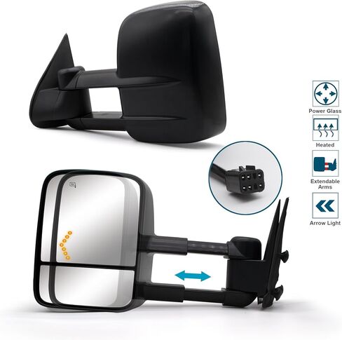 Towing Mirrors Fit For 1999-2006 Chevy Silverado 1500 2500 3500 GMC Sierra Yukon Tahoe Manual Adjust Manual FlipUp LH RH Tow Mirrors in Kuwait
