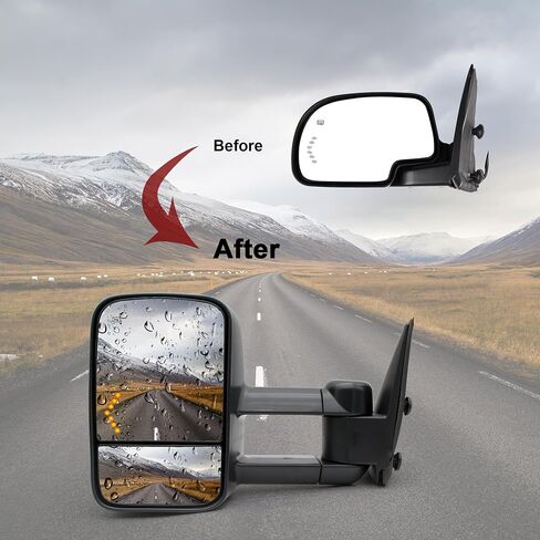 Towing Mirrors Fit For 1999-2006 Chevy Silverado 1500 2500 3500 GMC Sierra Yukon Tahoe Manual Adjust Manual FlipUp LH RH Tow Mirrors in Kuwait
