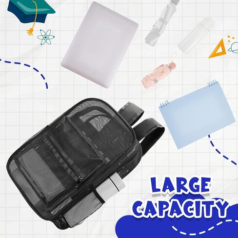Amylove 12 Pcs Backpacks Bulk 17 Inch See Through Mesh Backpacks Heavy Duty for Sports Travel Donation Charities (Classic Color) in Saudi Arabia