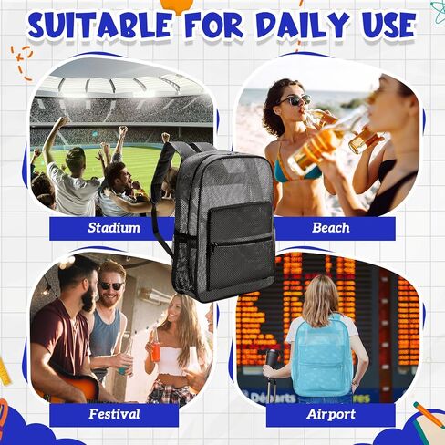 Amylove 12 Pcs Backpacks Bulk 17 Inch See Through Mesh Backpacks Heavy Duty for Sports Travel Donation Charities (Classic Color) in Saudi Arabia