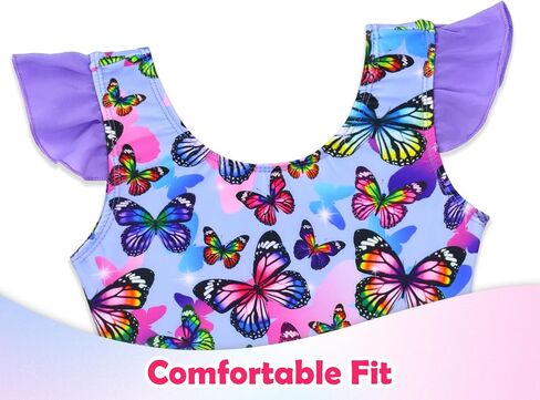 Girls Bathing Suit One Piece Swimsuits Ruffles Swimwear with Skirt UPF 50+ Sun Protection for Kids Child Beach in Kuwait