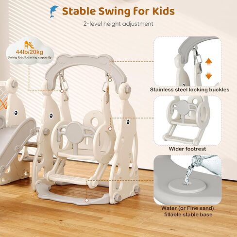 Toddler Slide Set, 5 in 1 Indoor Slide Playgrounds for Toddlers 1-3 Bus Playhouse Outdoor Slide Freestanding Playset with Basketball Hoop Climber Toddler Playground in Kuwait