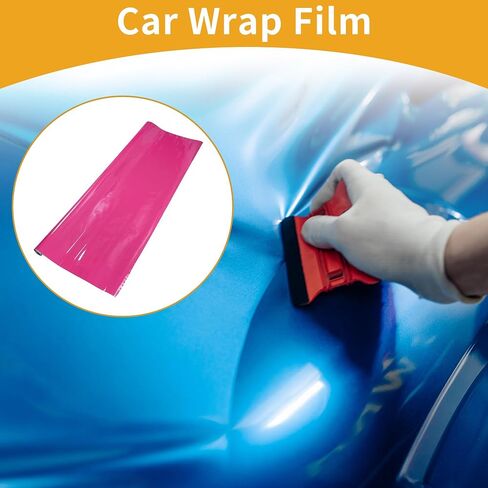 Motoforti Rose Red Protective Car Wrap Film 213x152cm(7ft x 5ft) Exterior Interior Vinyl Wrap Cover 5.5 Mil PVC 1 Pcs Universal in Saudi Arabia