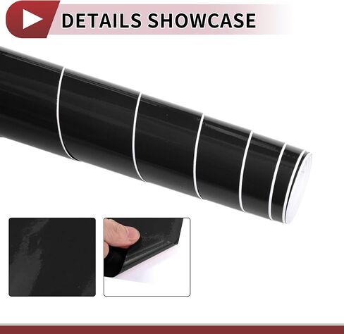 فيلم Wrap Wrap Black Protective Car 0.33ft × 59.84inch الغلاف الخارجي الداخلي لغطاء الفينيل 5.5mil 1 PC PVC Universal in Kuwait