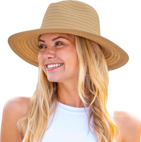 Panama Jack Women's Sun Hat - Paper Braid Straw ، Safari ، 3 1/2 "Big Brim in Saudi Arabia