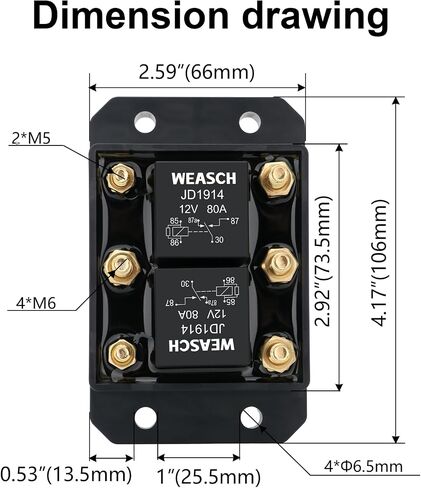 12V Forward and Reverse Relay Module, Six Terminal, Replaces 5541100 ATP0110,for Tarp Systems, Winch Motor, Hoists, Snow Plow, Winches (1) in Saudi Arabia
