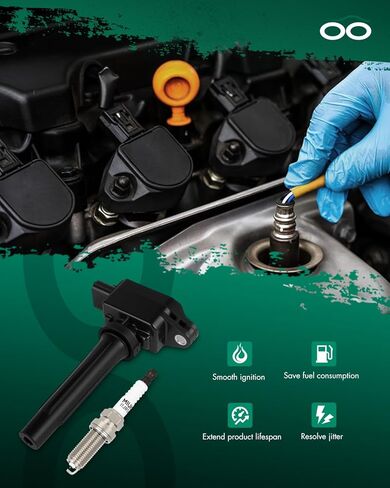 SCITOO 4 ignition coils + 4 iridium Spark Plugs,for Toyota Yaris iA 1.5L 2017-2018,for Scion iA 1.5L 2016 90118-WB460, UF-822 in Kuwait