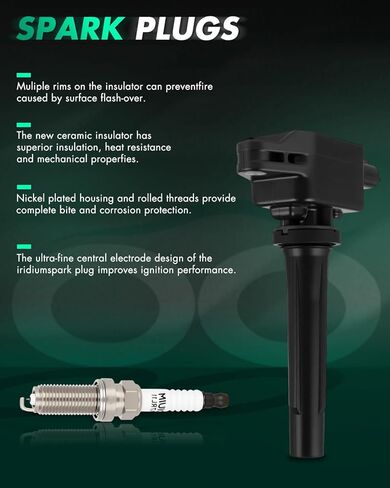 SCITOO 4 ignition coils + 4 iridium Spark Plugs,for Toyota Yaris iA 1.5L 2017-2018,for Scion iA 1.5L 2016 90118-WB460, UF-822 in Kuwait