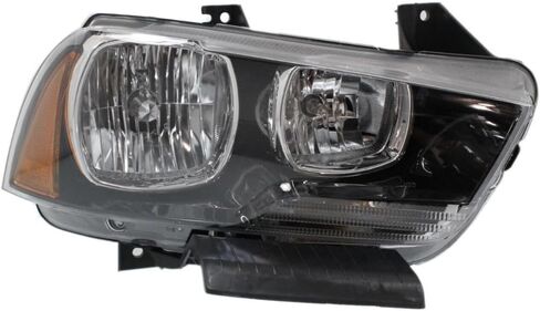 Headlight Passenger Side Clear Lens W/Bulb Headlamp for Dodge for Charger Pursuit/R/T/SE/SXT Plus 11-14 & Enforcer/SRT8 12-14 Right Composite-Type 16557880 CH2503232 in Saudi Arabia