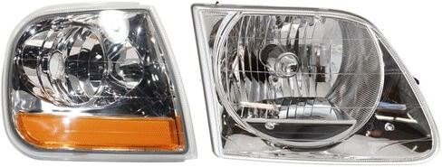 2pcs Headlight Right Side Crystal Clear Lens W/Bulb Headlamp for Ford for F150 Base 97-00 & Lariat/XL/XLT 97-03 & 99-03 for F250 Base/Lariat/XL/XLT 97-99 in Saudi Arabia