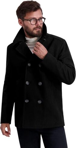 Nautica Men's Peacoat Wool Blend Double Breasted Winter Coat in Saudi Arabia