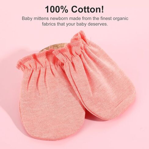 6 Pairs Cotton No Scratch Mittens Soft Breathable Elastic Wrist Gloves for Unisex Boy Girl in Saudi Arabia