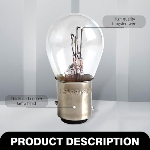 10 PCS 1157 Tail Light Bulbs, Automotive Brake Light Bulbs, Turn Signal Light Bulbs, Universal Halogen Brake Light and Reverse Light Replacement Parts for Vehicles (White) in Kuwait