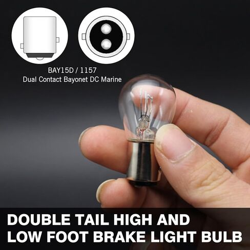 10 PCS 1157 Tail Light Bulbs, Automotive Brake Light Bulbs, Turn Signal Light Bulbs, Universal Halogen Brake Light and Reverse Light Replacement Parts for Vehicles (White) in Kuwait