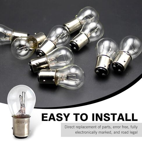 10 PCS 1157 Tail Light Bulbs, Automotive Brake Light Bulbs, Turn Signal Light Bulbs, Universal Halogen Brake Light and Reverse Light Replacement Parts for Vehicles (White) in Kuwait