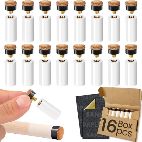 Screw Billiard Pool Cue Tips Replacement 30Pcs 12MM, Leather Screw On Cue Tips Push on Tips Slip on Pool Cue Tips Pool Sticks Accessories for Billiard Replacement Kit in Saudi Arabia