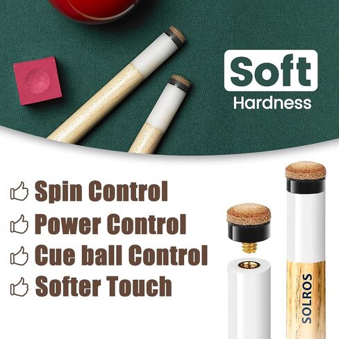 Screw Billiard Pool Cue Tips Replacement 30Pcs 12MM, Leather Screw On Cue Tips Push on Tips Slip on Pool Cue Tips Pool Sticks Accessories for Billiard Replacement Kit in Saudi Arabia