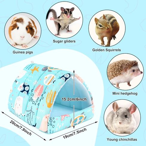 UPINS 2 Pack Guinea Pig Bed, Guinea Pig Hideout Washable Small Animal House Cage Accessories for Dwarf Rabbits Chinchillas Hamsters Hedgehogs Ferrets Bearded Dragons and Rats in Kuwait