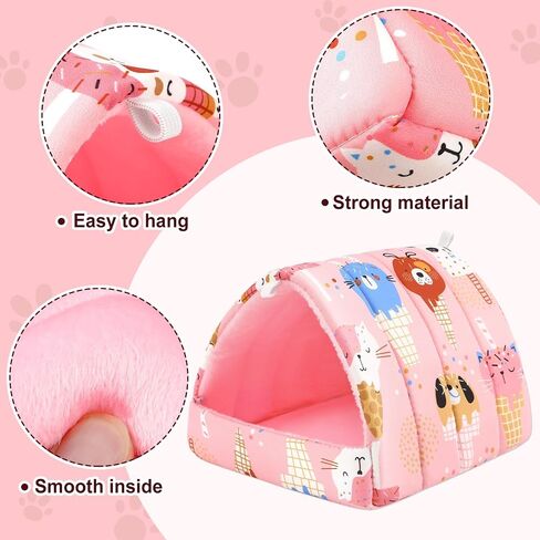 UPINS 2 Pack Guinea Pig Bed, Guinea Pig Hideout Washable Small Animal House Cage Accessories for Dwarf Rabbits Chinchillas Hamsters Hedgehogs Ferrets Bearded Dragons and Rats in Kuwait