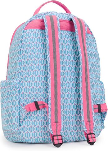 Kipling Seoul 15" Laptop Backpack, Vibrant Pink, 13.75" L x 17.25" H x 8" D in Saudi Arabia