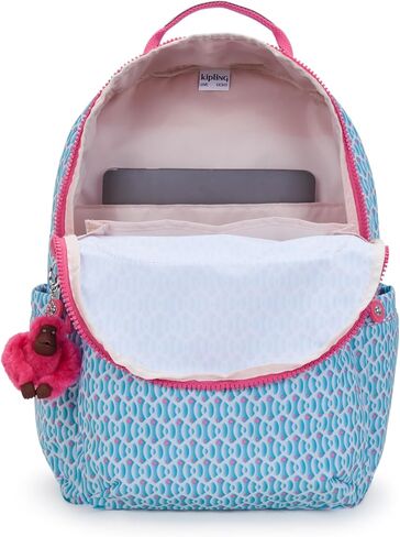 Kipling Seoul 15" Laptop Backpack, Vibrant Pink, 13.75" L x 17.25" H x 8" D in Saudi Arabia