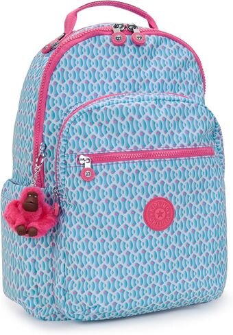 Kipling Seoul 15" Laptop Backpack, Vibrant Pink, 13.75" L x 17.25" H x 8" D in Saudi Arabia