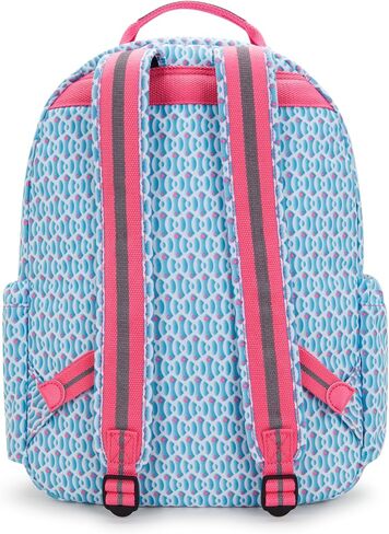 Kipling Seoul 15" Laptop Backpack, Vibrant Pink, 13.75" L x 17.25" H x 8" D in Saudi Arabia