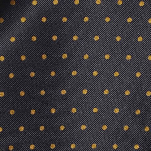 Tiemart Polka Dot Pocket Square ، أسود مع نقاط ذهبية ، 12 "× 12" in Saudi Arabia