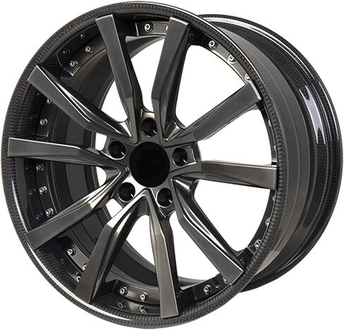 1PCS Carbon fiber Car Wheel Rim + forged spokes 20 inch Wheels 5x120 6061-t6 aluminum alloy forged Car Rims Wheels(STYLE1_19IN.) in Saudi Arabia
