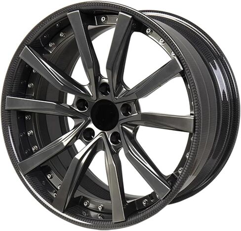 1PCS Carbon fiber Car Wheel Rim + forged spokes 20 inch Wheels 5x120 6061-t6 aluminum alloy forged Car Rims Wheels(STYLE1_19IN.) in Saudi Arabia