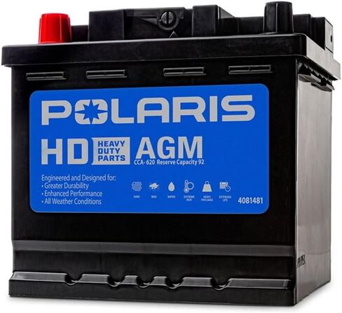 بطارية AGM AGM الثقيلة في Polaris للسيارات ذات الإكسسوارات العالية ، الجزء 4081481 ، ومقاوم للتسرب بالكامل ومقاومة للاهتزاز ، وتشحن أسرع ويحمل الشحن لفترة أطول في جميع الظروف ، مصنوعة لتناسب in Kuwait