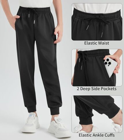 QBK Boys الركض Slim-Fit Prespants مع خصر الرباط القابل للتعديل ، تمتد للرياضة والارتداء غير الرسمي 3-16Y in Kuwait