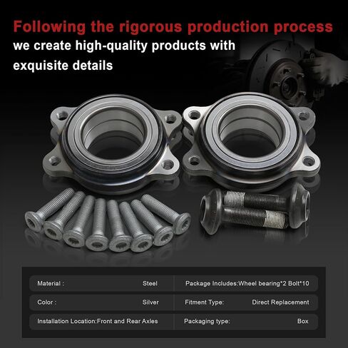 8kd407625 8e0407643a محور العجلات المحمل مع الترباس متوافق مع Audi A4 Quattro A5 A6 A7 A8 Q5 R8 Porsche Macan (1 PCS) in Kuwait