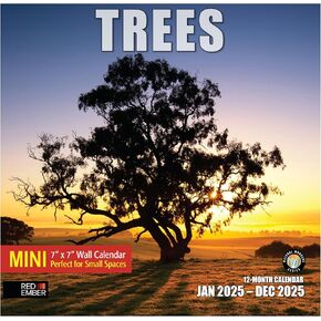 تقويم حائط شجر أحمر قابل للتعليق شهريًا لعام 2025 | 30.48 سم × 60.96 سم عند الفتح | ورق سميك وقوي | هدية | طبيعة الممرات الجميلة in Kuwait