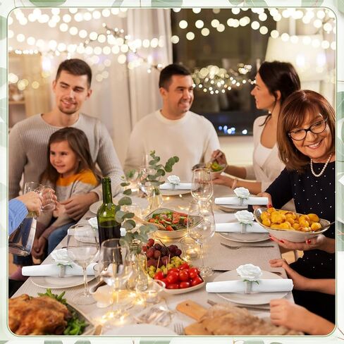 Yunsailing 24 قطعة من حلقات منديل الزهور الفاوانيا زهرة اليدوية حامل مناديل خواتم حامل الحرف اليدوية الوردي لتزيين الطاولة وحفلات الزفاف وحفلات الغداء وحفلات أعياد الميلاد ومستلزمات النزهات in Kuwait