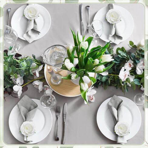 Yunsailing 24 قطعة من حلقات منديل الزهور الفاوانيا زهرة اليدوية حامل مناديل خواتم حامل الحرف اليدوية الوردي لتزيين الطاولة وحفلات الزفاف وحفلات الغداء وحفلات أعياد الميلاد ومستلزمات النزهات in Kuwait