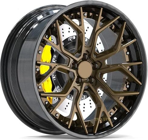 1PCS CAR RIMS عجلات برميل ألياف الكربون مع شفة 20 * 10J 5X112 سيارة مزورة عجلات سيارات السبائك (style4_20in.) in Kuwait