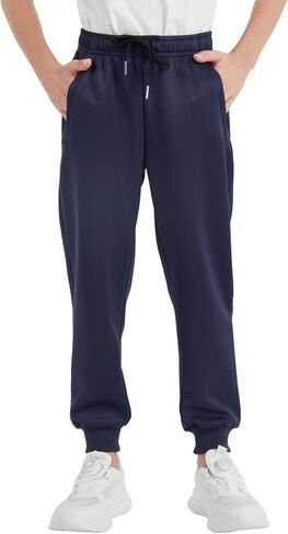 QBK Boys Joggers Slim-Fit Tapered Sweatpants with Adjustable Drawstring Waist, Stretch for Sports & Casual Wear 3-16Y in Saudi Arabia