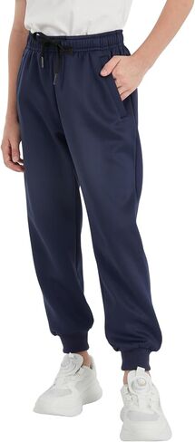 QBK Boys Joggers Slim-Fit Tapered Sweatpants with Adjustable Drawstring Waist, Stretch for Sports & Casual Wear 3-16Y in Saudi Arabia