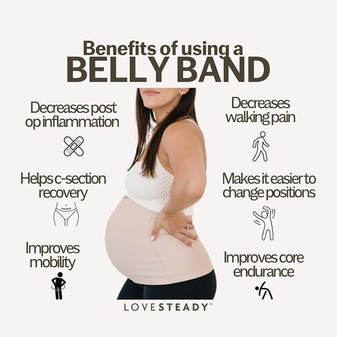 ProBump Maternity Support Belly Band – Breathable, Pregnancy Belly Band for Back, Hip & Pelvic Pain – Postpartum Belly Wrap for C-Section & Natural Birth Recovery – Stay Active & Comfortable, Black - Small in Saudi Arabia