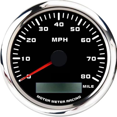 MOTOR METER RACING W Pro Series 52mm 2-1/16" GPS Speedometer Digital Odometer with GPS Sensor 120 MPH Black Dial White LED Waterproof for Car Truck Marine Boat Yacht Motorcycle in Saudi Arabia