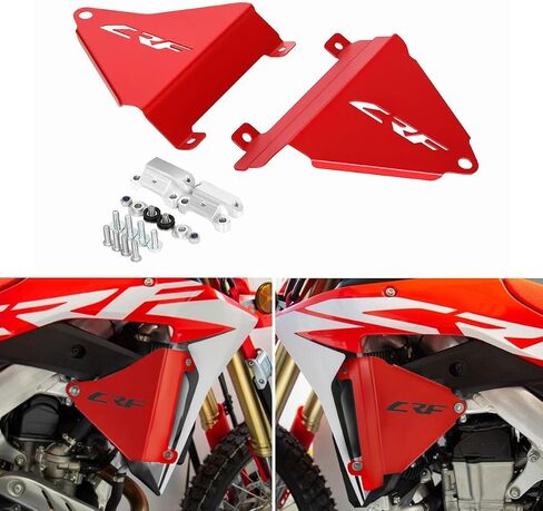 Compatible with CRF450L CRF450RL CRF450X 2019-2024 Radiator Support Braces Motorcycle Accessories Off Road Dirt Bike Aluminum Side Radiator Guards Radiator Braces(Red) in Saudi Arabia