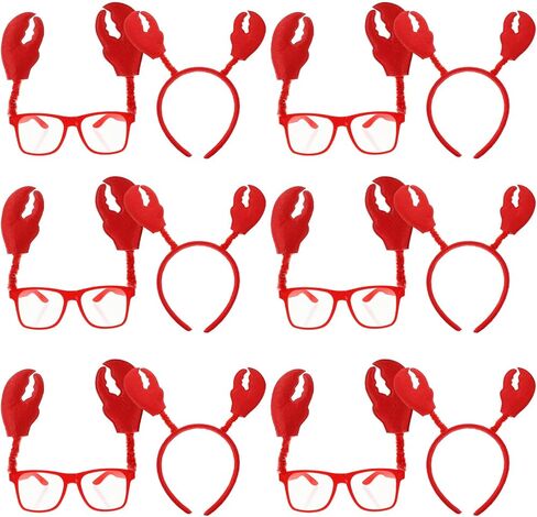 Imikeya 6sets Crab Clars و Headbands Halloween Cartume Cartoon Crab Grab Grabs and Hairbands for Pirfies Fun Cosplay Explay for البالغين الأحمر in Saudi Arabia