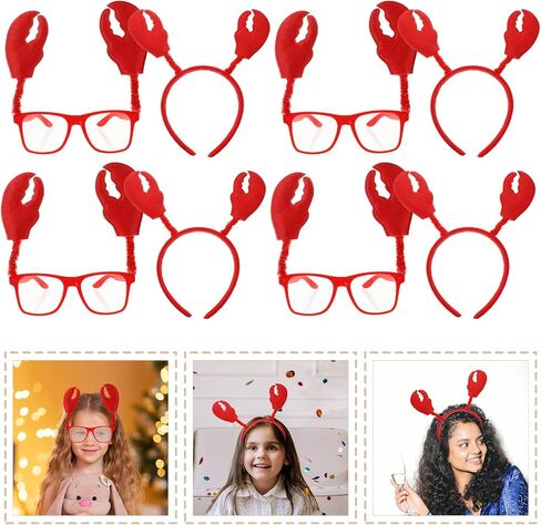 Imikeya 6sets Crab Clars و Headbands Halloween Cartume Cartoon Crab Grab Grabs and Hairbands for Pirfies Fun Cosplay Explay for البالغين الأحمر in Saudi Arabia