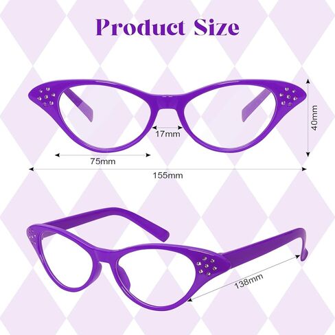 Fumwase 4PCS Cat Eye Glasses Vintage Cat Eye Fashion Eyeglasses for Women Old Lady Glasses for Halloween Cossplay in Saudi Arabia