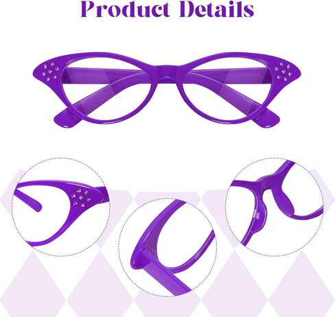 Fumwase 4PCS Cat Eye Glasses Vintage Cat Eye Fashion Eyeglasses for Women Old Lady Glasses for Halloween Cossplay in Saudi Arabia