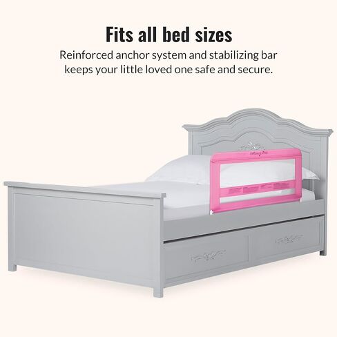 Dream On Me Lilibet Mesh Safety Bed Rail in Pink for Twin, Full and Queen Size Bed, Bed Rail for Toddler in Saudi Arabia